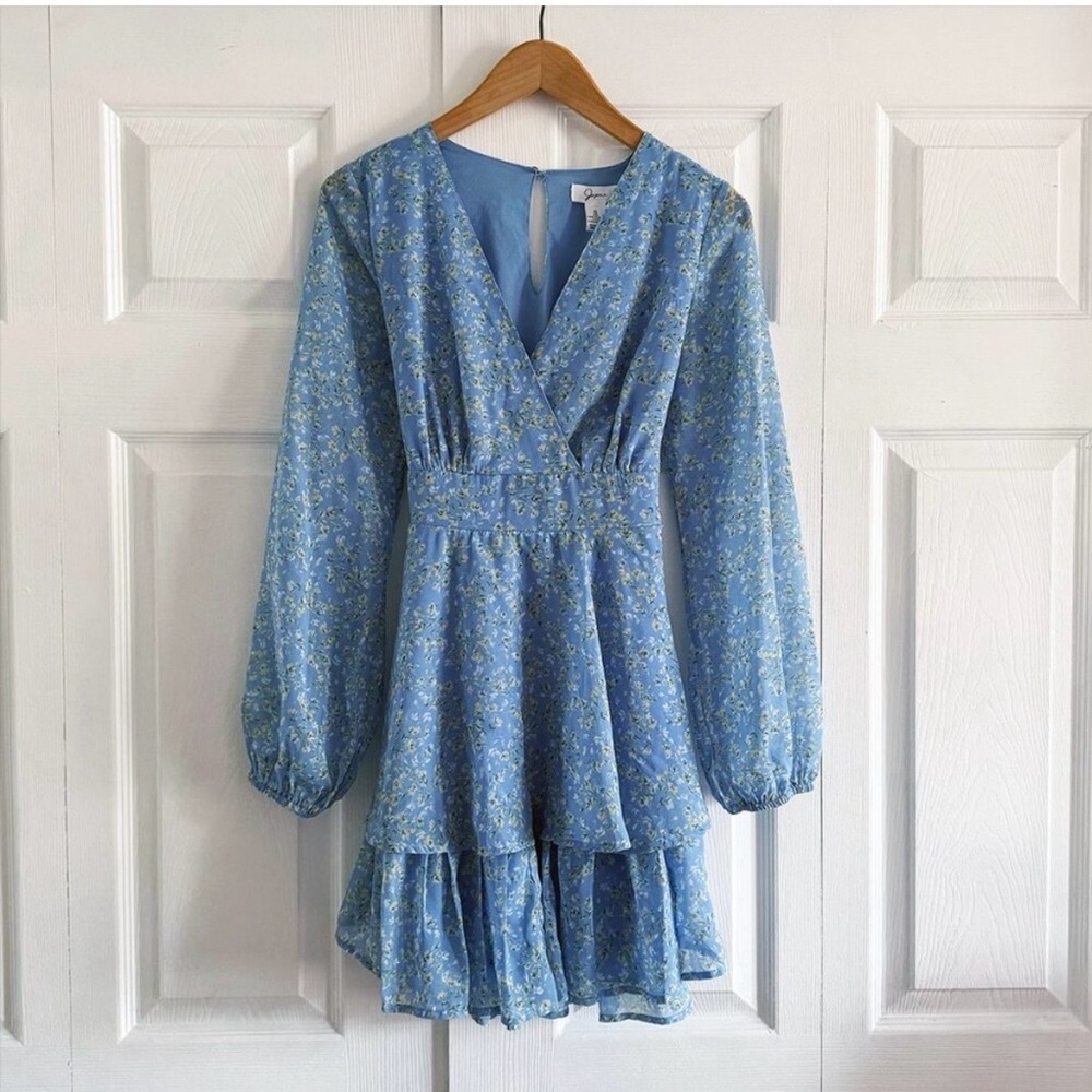 Japna Blue Floral Mini Dress - Picture 2 of 8